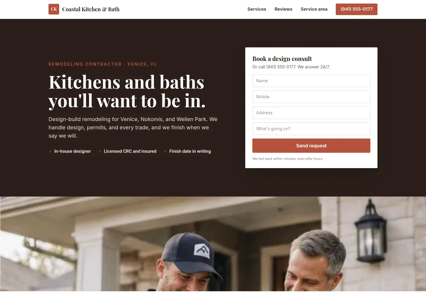 Coastal Kitchen & Bath website, desktop